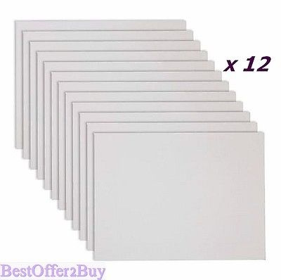 12x Blank 11X14" Canvas Art Panel Stretched Mounted Artist Cotton Painting Board 