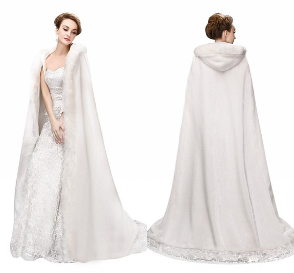 White fur best sale cape wedding