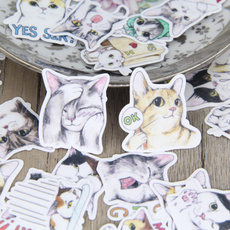 20/40pcs Self-adhesive Cute Waterproof Cats Scrapbooking Stickers DIY Craft Sticker Photo Albums Decor Diary Decor