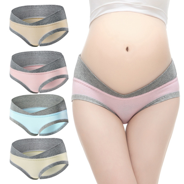 Mujeres embarazadas Ropa interior de algodón Ropa interior de maternidad de  cintura baja en forma de U Calzoncillos de embarazo Bragas de maternidad  Pantalones de mujer | Wish