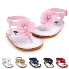 Baby Girl\'s Summer Sandals Flower Anti-slip Soft Sole Crib Shoes 0-12 Months
