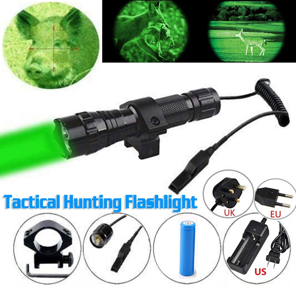 501B Green Light Led Hog Pig Varmint Night Hunting Light Flashlight w/ Switch 