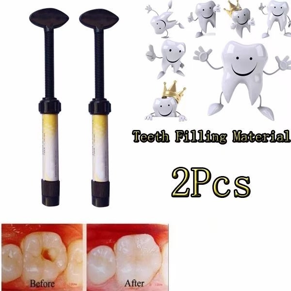 2Pcs High Quality Dental Temporary Light Cure Filling material