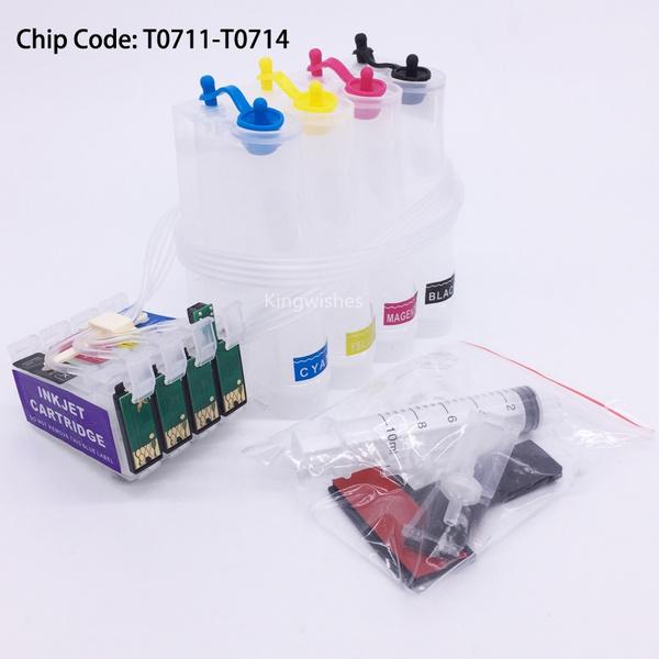 T0711 Empty Ciss With Chip For Epson Dx6050 Dx7400 Dx7450 Dx8400 Dx8450 Dx9400 Dx9400f Sx100 7913