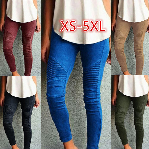 Plus Size Xs 5xlwomens Fashion Sexy Solid Color Casual Slim Tight Elastic Pants Wish