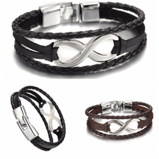 infinity bracelet, Charm Bracelet, Jewelry, leather