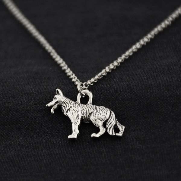Domineering German Shepherd Pendant Necklace Fashion Pet Dog Jewelry  Accessories Men's And Women's Pet Puppy Decoration Birthday Memorial Gift |  SHEIN USA