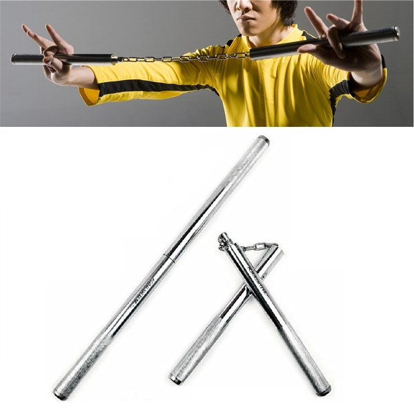 1 Classical Bruce Lee Nunchaku Martial Arts Training Practice Metal  Staninless Steel Nunchucks Durable Nunchaku (Color: Silver) | Wish