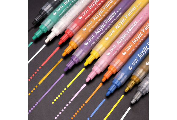 STA Acrylic Paint Markers,Medium Point Tip Permanent opaque Paint