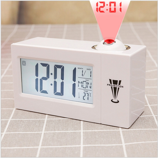 LED Digital Projection Alarm Clock Talking Nixie Electronic Desk Clock With Time Projection
