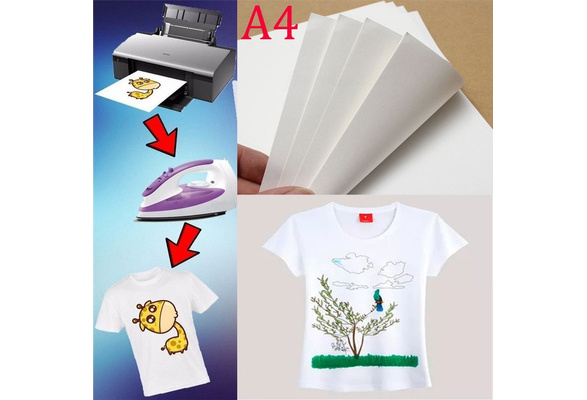 10pcs T Shirt A4 Transfer Paper Iron On Heat Press Light Fabrics