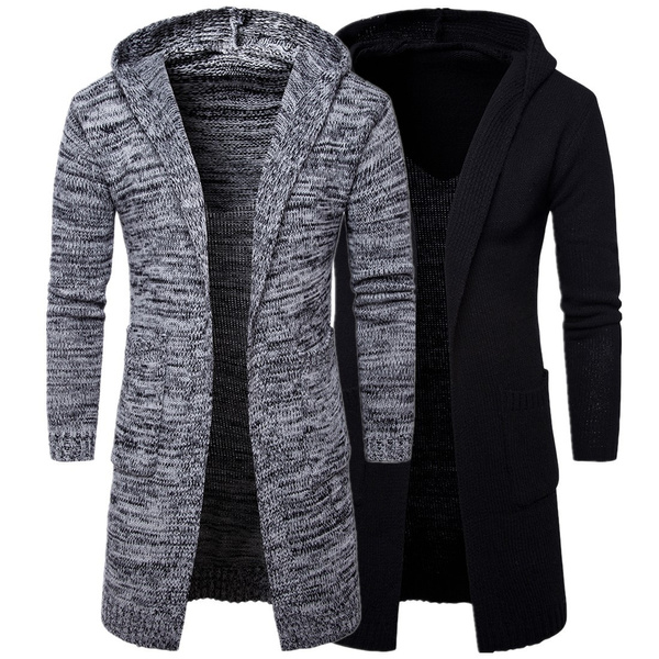 Sedative Thigh Reliable Winter Male Hooded Cardigan Jacket Mens Knit Sweater | Wish