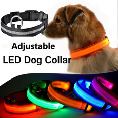 Nylon LED Pet Dog Collar Night Safety Flashing Glow In The Dark Dog Leash Dogs Luminous Fluorescent Collars