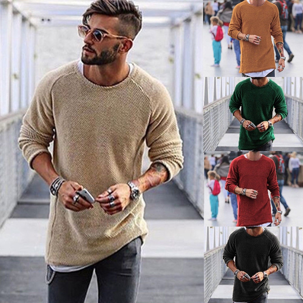 Mens Longline curved hem T-shirt Top Hip Hop Swag Long Body Tee Tall  Elongated knitwear