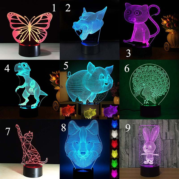 Led Cat Night Light For Kids, Adorable Kids Room Color Changing