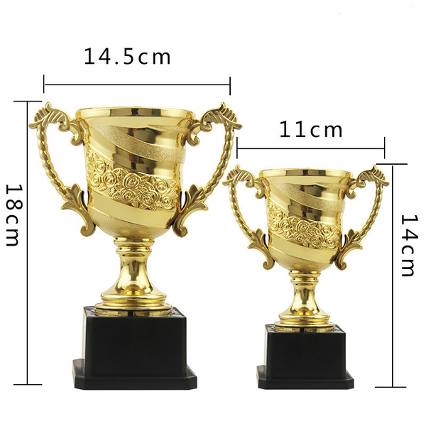 NUOBESTY 12pcs Awards Trophy Cup Plastic Gold Trophies Mini First Place Winner Reward Trophies for Kids Children Football Soccer Baseball Carnival Prize Party Favor 