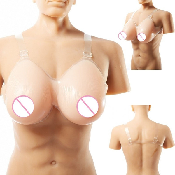 Men Cosplay A-DD Cup 500-1400g/pair Silicone Forms Fake Boobs for
