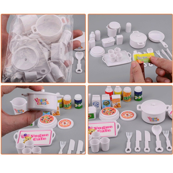 25pcs Set Doll Accessories DIY Play House Mini Simulation Tableware Dolls Kitchen Puzzle Creative Toys For Barbie Doll Hot Wish