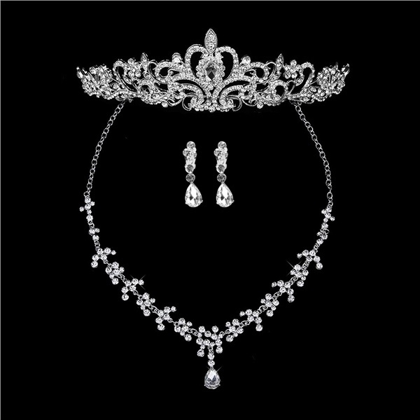Bridal Rhinestone Tiara Necklace 