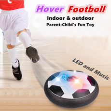 LED Lights Children's Toy Electric Hover Ball with Football Door Kids Indoor Safe Fun Floating Foam Soccer Can Broadcast  World Cup Music Parent-child Interactive Toys Mutiple Fun (Color: Multicolor)