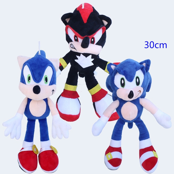 1pcs Sonic Plush Toys Doll 30cm Sonic The Hedgehog & Black Shadow the  Hedgehog Plush Stuffed Toys for Children Kids Xmas Gift