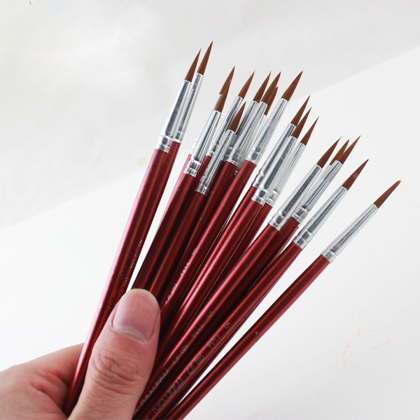 5Pcs/Set Fine Thin Hook Line Nylon Pen Paint Brush Drawing Watercolor Art  Supplies Acrylic Oil Painting