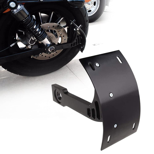 3/4 Motorcycle Universal Rear Vertical Curved Side Mount License