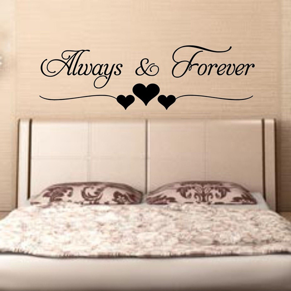 Always and forever wall sticker art large decor quote bedroom 