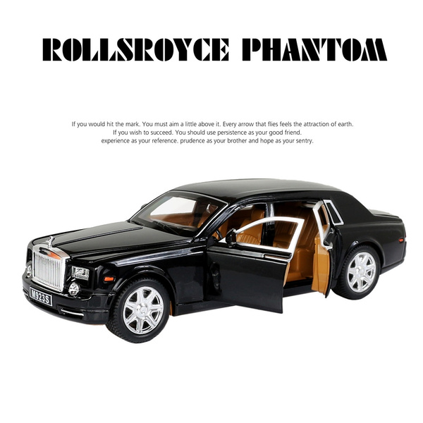 Rolls-Royce Phantom 1:24 Diecast Model Car Toy Sound&Light Black New in Box Gift