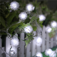 10/20/30/40 LED Snow Pompon Fairy String Light For Christmas Party Wedding Garden Decoration DIY Lighting