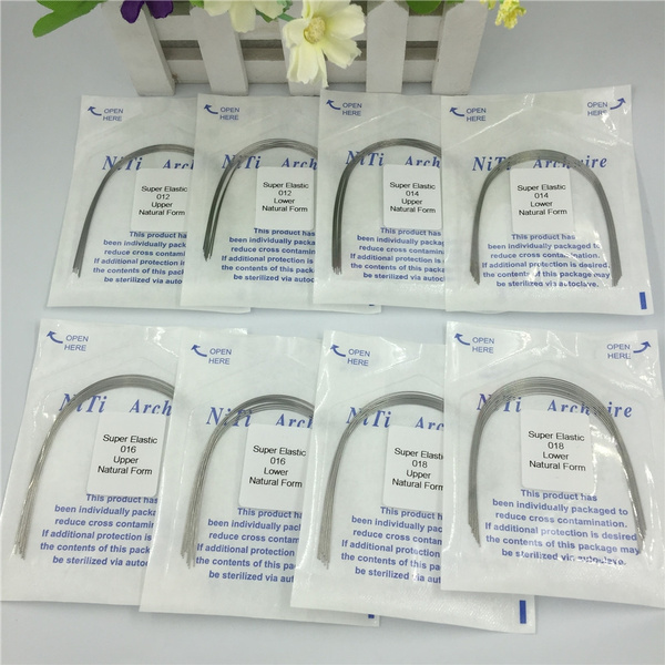 10 Packs De Fils Orthodontiques Niti Super Élastiques - Forme Rectangulaire - Naturel