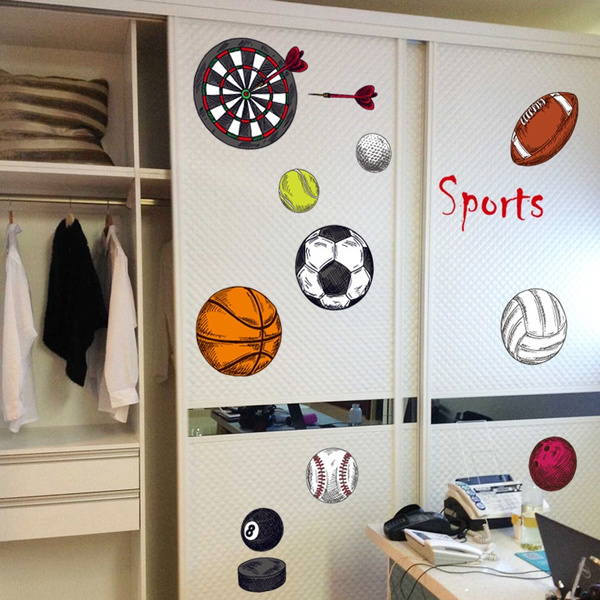 3D Soccer Football Ball Wall Sticker Decal Boy Kids Bedroom Home Room Decor Gift 