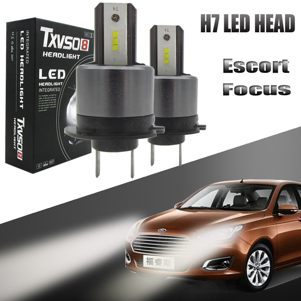 2Pcs H7 Led Auto Car Headlight 55W 10000LM 6000K Automobile Bulb CSP  Lumileds Lamp for Escort Focus
