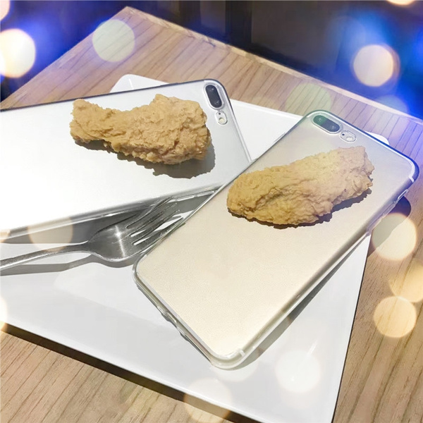 3D Funny Fried Chicken Nugget Egg Soft Phone Case Cover For iPhone