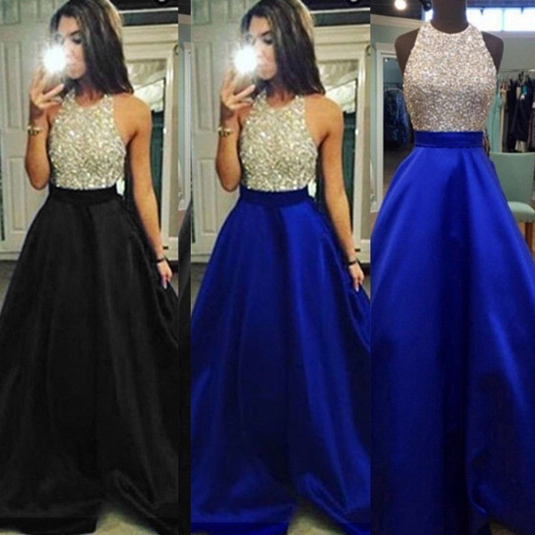 Wedding Women Bridesmaid Gown Cocktail Formal Dress Long Evening Party Ball Prom 