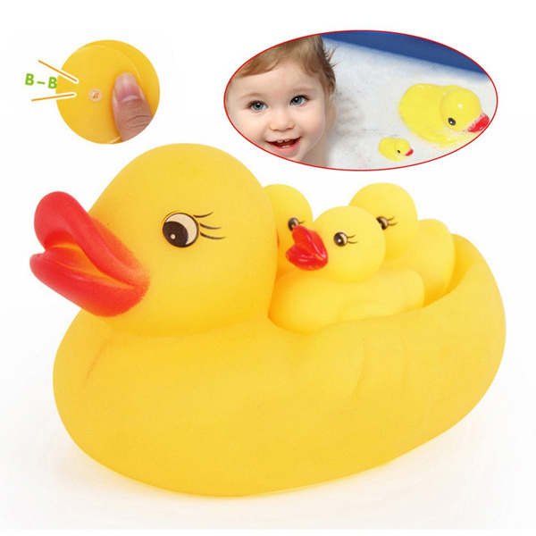 Playing Floating Bath Tub Toy Gift, Rubber Ducky Bathroom Set