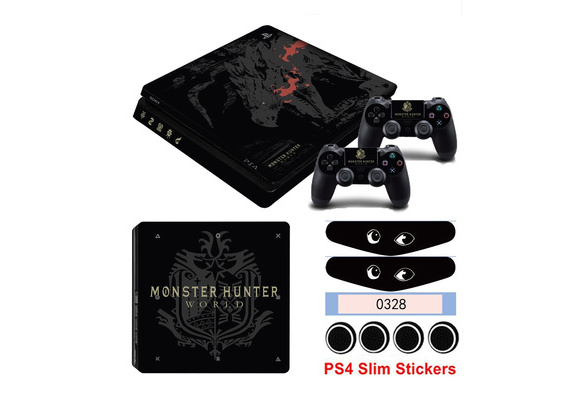 Led Light Bar & Cover Caps Monster Hunter Game Skin Sticker For Palystation  4 PS4 Slim PS4 Controller Suface