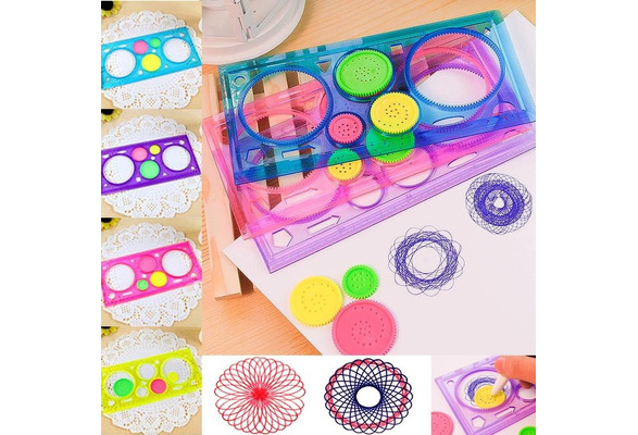 Spirals Art Kit Multifunctional Spirographs Ruler Set Drawing Spirals Ruler  Million Flower Rulers for Adults Drawing Spiral Curve Stencils Come with
