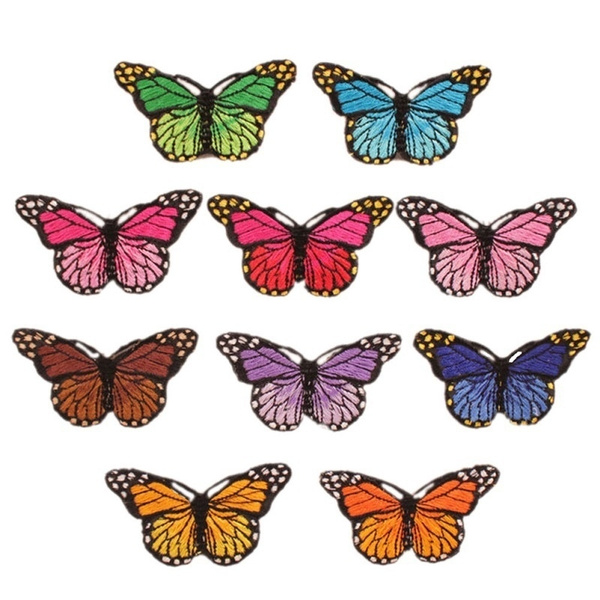 10pcs Embroidery Butterfly patches Sew On Patch Badge Embroidered Fabric  Applique DIY