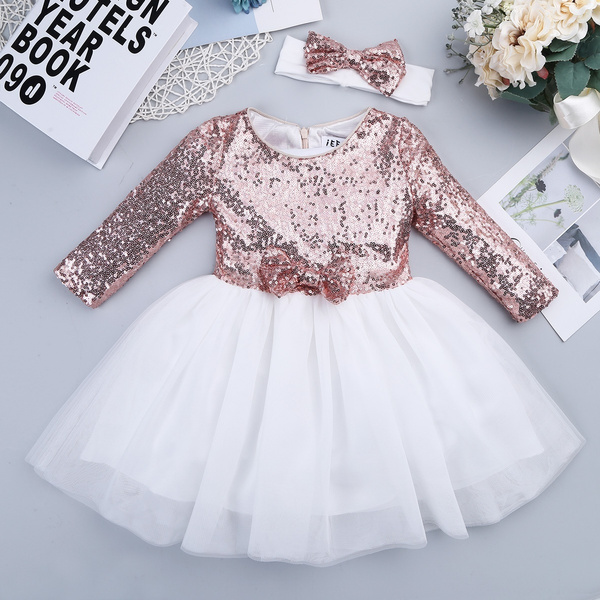 Sequins Tulle Knee-length Baby Girl Dress main image 1
