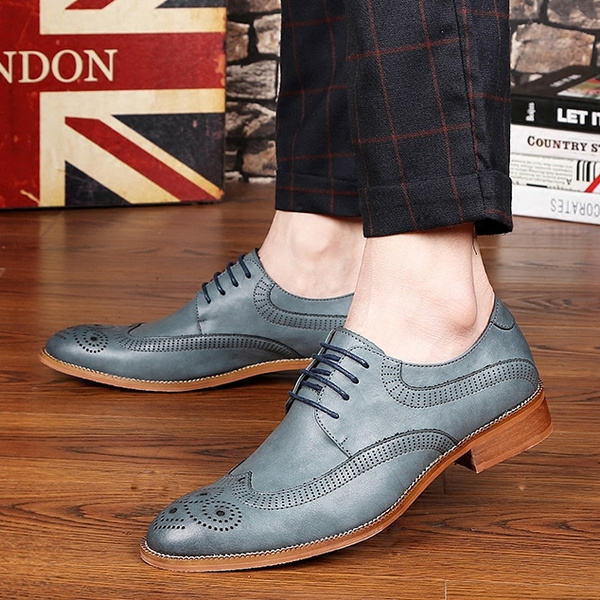 Mens British Style Wedding Business Party Leather Lace Up Dress Casual Shoes New 