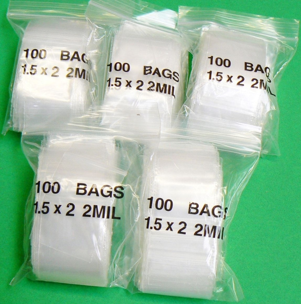 Small BAGS Lot of 100 Ziplock SEALABLE 1" x 1" 