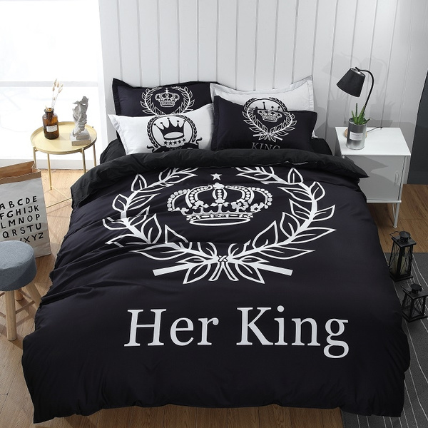 Home Textile Crown 2 3 4pcs Twin Queen, California King Size Bedding Sets