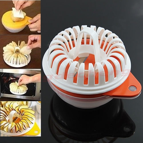 1set Potato Crisp Chip Slicer Microwave Oven Potato Chips Maker Apple Fruit Snack Maker DIY Set Tray Kitchen Tool