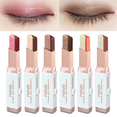 New Easy to Wear Velvet Double Color Matte Eye Shadow Stick 6 Shimmer Colors Luminous Eyeshadow Brand Makeup