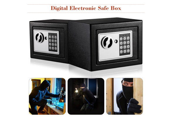 Digital Electronic Safe Security Lock Box Wall Floor Jewelry Cash 9x 7x 6.8 