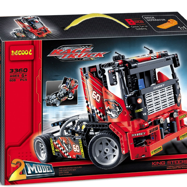 608pcs Race Truck Car 2 In 1 Transformable Model Building Block Sets DIY Toys 