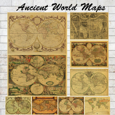 Decor, vintageposter, earthmap, worldmap