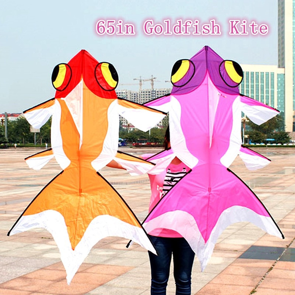 Outdoor Fun Sports 65in Goldfish Kite Fish Kite with Handle and Line ...