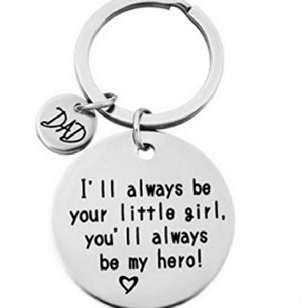 Youll Always Be My Hero Keychain Father Daughter Keychain Fathers Day Birthday Gifts Ill Always Be Your Little Girl 